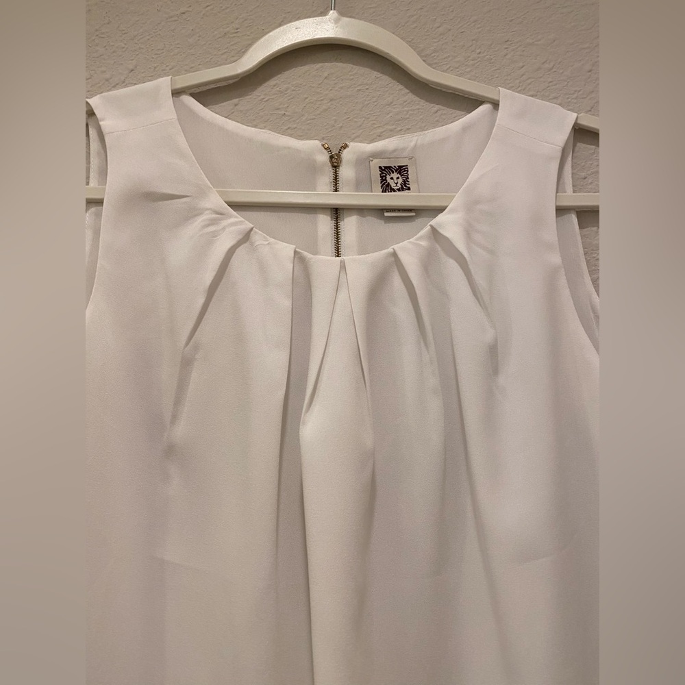Anne Klein Womens blouse work wear white top sleeveless size XS - Picture 2 of 9